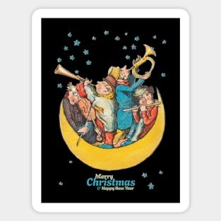 Vintage Christmas and Happy New Year Sticker